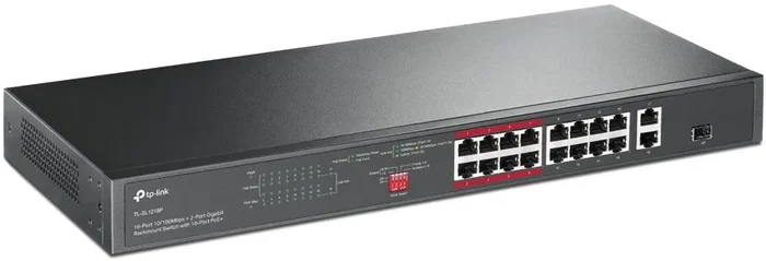 TP-Link TL-SL1218P Switch Gigabit PoE+ de 16 puertos, Negro