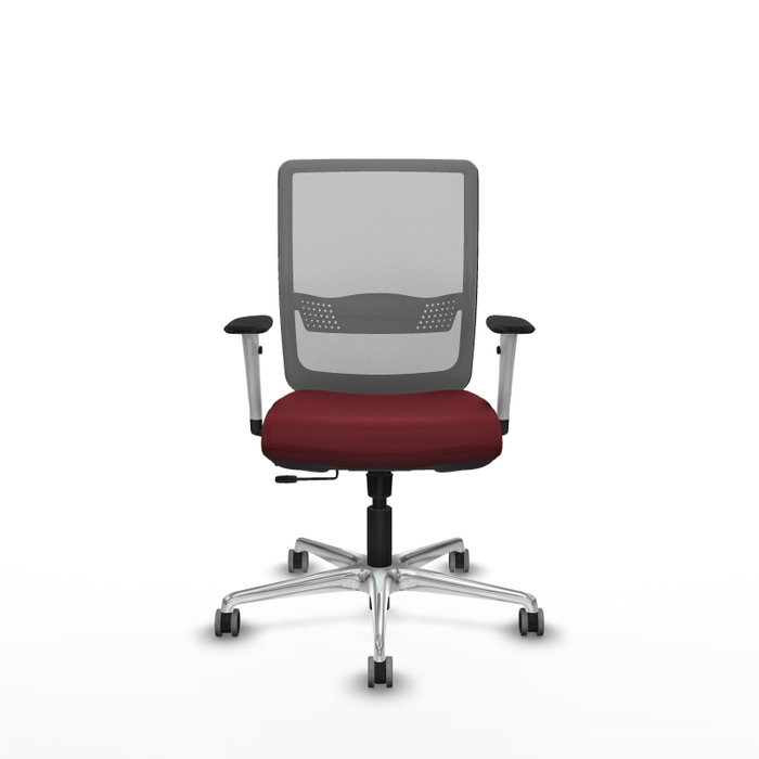 PIQUERAS Y CRESPO Silla de oficina Haches con mecanismo Sincro/Traslack Granate y Gris