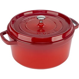 Staub Cocotte de hierro fundido 28 cm, Rojo cereza