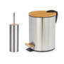 Set de Baño Berilo Plateado Bambú Acero Inoxidable Polipropileno 25 x 28 x 20 cm 28,5 x 28 x 18 cm 2 Piezas (6 Unidades)