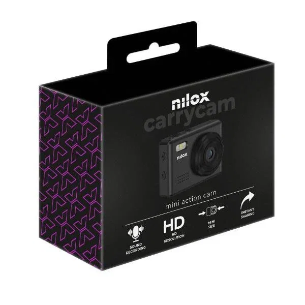 Nilox NXACCARRYCAMBK Cámara de Acción Deportiva HD CMOS 2 MP - Peso 18 g - Negro
