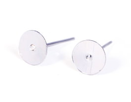 Innspiro Pendiente metálico para incrustar base plateado 6,0x12,4mm