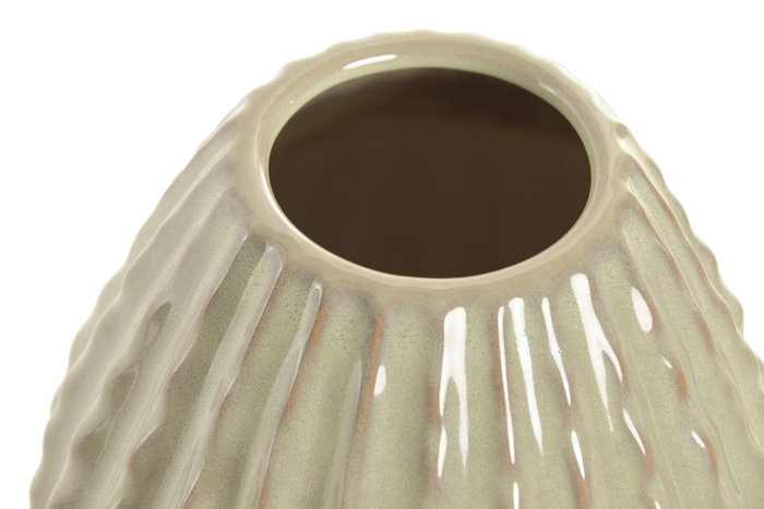 DKD Home Decor Jarrón de Gres Verde 22x22x28 cm