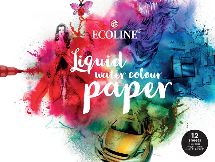 Talens Ecoline Bloque de Papel para Acuarela 12 Hojas 24x32cm 290g