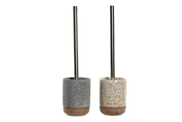 DKD Home Decor Escobillero de Gres Surtido de 2 Unidades (Beige y Gris)