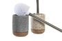 DKD Home Decor Escobillero Beige Gris Gres 9 x 35 x 9 cm (4 Unidades)