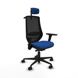 PIQUERAS Y CRESPO Silla de oficina Mardos con mecanismo Sincro/Traslack, Azul y Negro