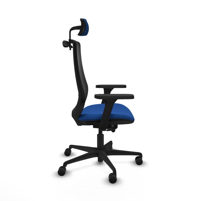 PIQUERAS Y CRESPO Silla de oficina Mardos con mecanismo Sincro/Traslack, Azul y Negro