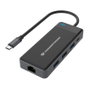Conceptronic Adaptador 7 en 1 USB-C con 2x HDMI, USB-C PD, USB 3.0 y Gigabit Ethernet DONN14G Gris