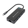 Conceptronic DONN14G Adaptador USB-C Multipuerto 7 en 1 a HDMI 4K, USB-C PD 100W, USB 3.0, GbE