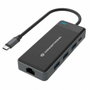 Conceptronic Adaptador 7 en 1 USB-C con 2x HDMI, USB-C PD, USB 3.0 y Gigabit Ethernet DONN14G Gris