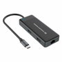 Conceptronic Adaptador 7 en 1 USB-C con 2x HDMI, USB-C PD, USB 3.0 y Gigabit Ethernet DONN14G Gris