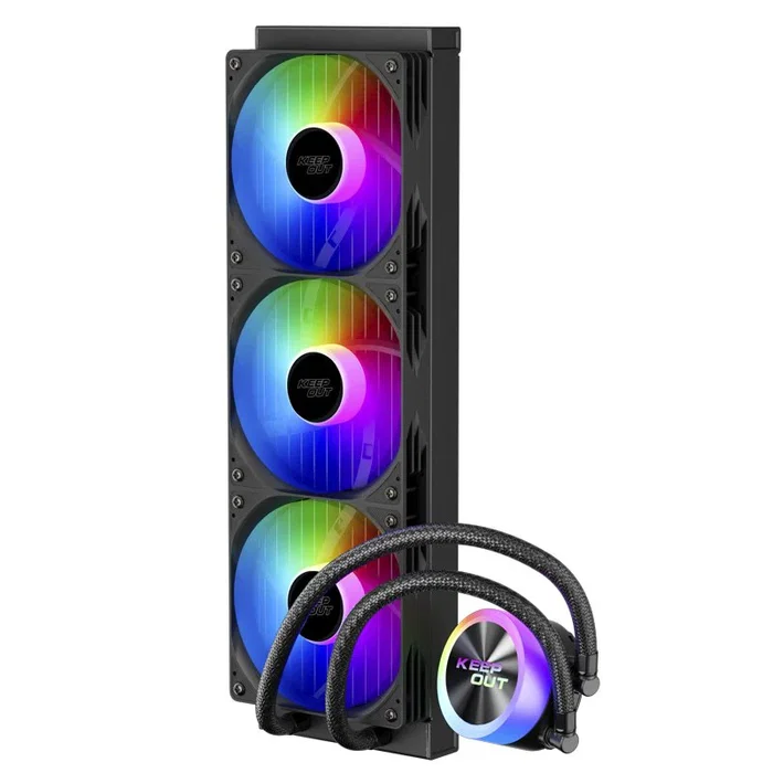 Keep Out XWC-360 Kit de Refrigeración Líquida para CPU con 3 Ventiladores ARGB 120mm - Compatible con Intel LGA1700/1200/115x y AMD AM5/AM4