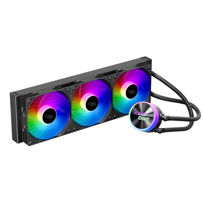 Keep Out XWC-360 Kit de Refrigeración Líquida para CPU con 3 Ventiladores ARGB 120mm - Compatible con Intel LGA1700/1200/115x y AMD AM5/AM4