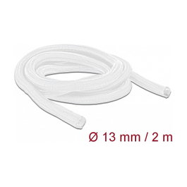 DeLOCK 20698 Funda trenzada de poliéster blanca 2 m x 13 mm