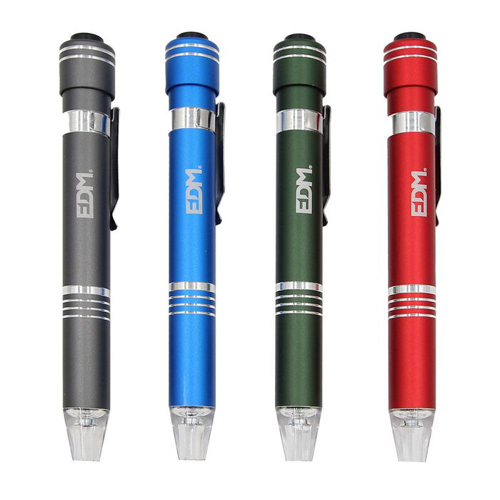 Edm Linterna LED con Destornillador y 6 Puntas Imantadas, Colores Surtidos, IP44 Edm Linterna LED con Destornillador y 6 Puntas Imantadas, Colores Surtidos, IP44