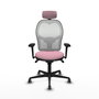 PIQUERAS Y CRESPO Silla de oficina Jorquera Rosa y Blanca
