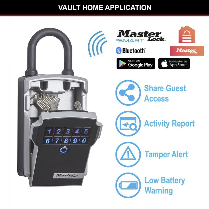 Master Lock 5440EURD Caja de llaves Bluetooth con soporte