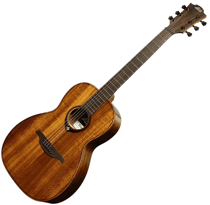 LAG Guitarra Acústica Parlor A/E Tramontane 98 Caoba Sólida Electroacústica