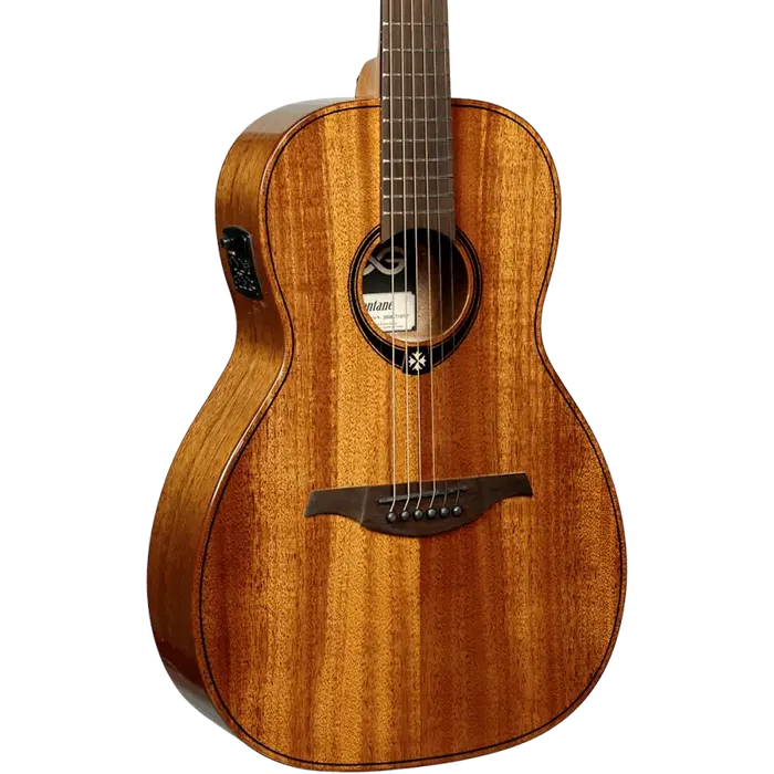 LAG Guitarra Acústica Parlor A/E Tramontane 98 Caoba Sólida Electroacústica