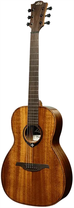 LAG Guitarra Acústica Parlor A/E Tramontane 98 Caoba Sólida Electroacústica
