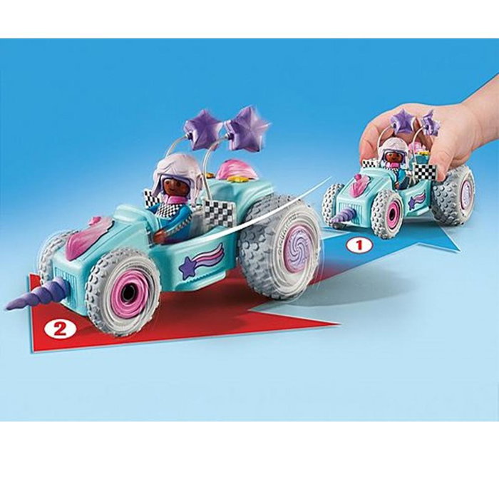 PLAYMOBIL Vehículo Racing Unicornio Funstars 71635