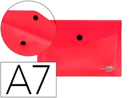 Liderpapel Carpeta dossier con broche rojo translúcido DIN A7
