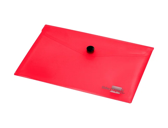 Liderpapel Carpeta dossier con broche rojo translúcido DIN A7