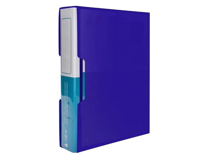 Liderpapel Carpeta Personaliza 37862 A4 Azul con 100 Fundas de Polipropileno y Cajetín