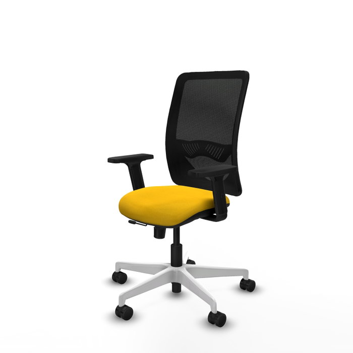PIQUERAS Y CRESPO Silla de oficina Zulema con mecanismo Sincro/Traslack, Amarillo y Negro