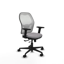 PIQUERAS Y CRESPO Silla de oficina Jorquera con mecanismo Sincro/Traslack, Gris y Blanco