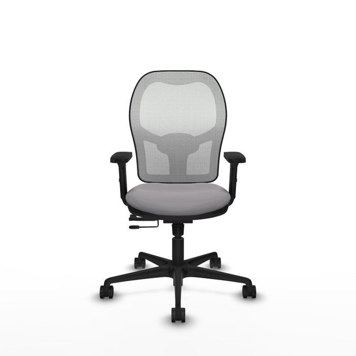 PIQUERAS Y CRESPO Silla de oficina Jorquera con mecanismo Sincro/Traslack, Gris y Blanco