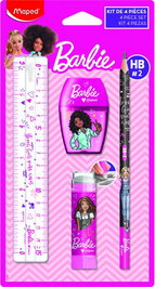 Set De Papeleria Maped Barbie 4 Pzas