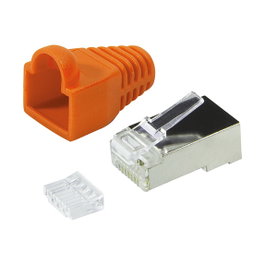 LogiLink MP0022O Conector Modular RJ45 Cat.6 STP Naranja, 100 unidades