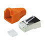 LogiLink Conector Modular RJ45 Cat.6 STP, naranja, 100 piezas