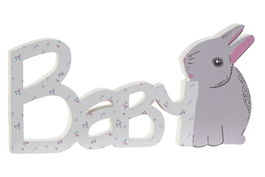 DKD Home Decor Decoración Kids Rabbits Multicolor 2 x 8 x 30 cm (4 Unidades)