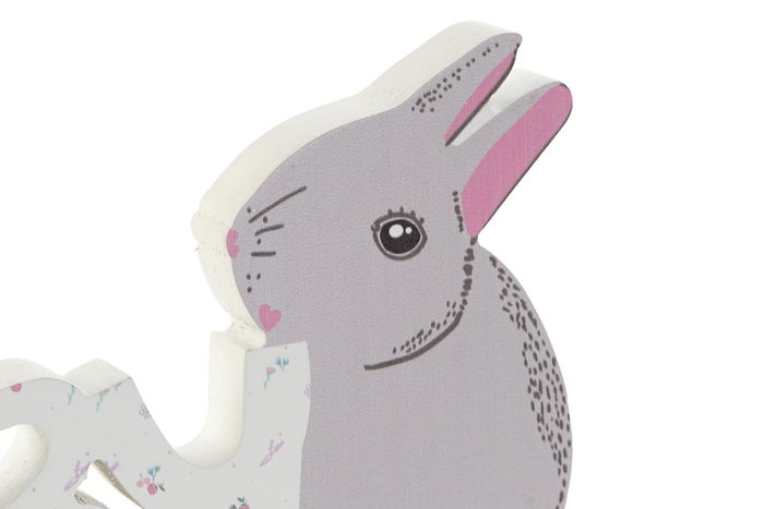 DKD Home Decor Decoración Kids Rabbits Multicolor 2 x 8 x 30 cm (4 Unidades)