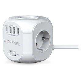 Realpower PowerBox 431 con 4 salidas AC, 3xUSB-A y 1xUSB-C