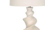 DKD Home Decor Lámpara de Sobremesa Espiral Resina y Lino Blanco/Crudo