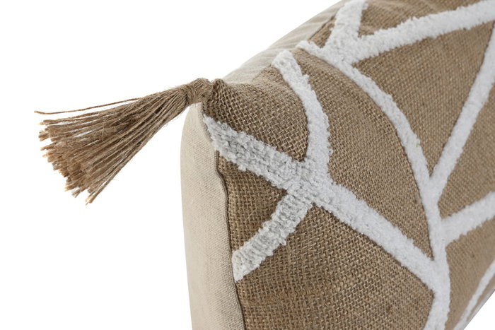 DKD Home Decor Cojín de Algodón y Yute con Aplicaciones, Pack de 2