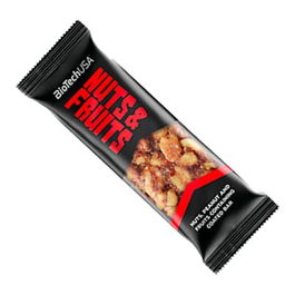 BIOTECHUSA Nuts & Fruits, Mezcla de Nueces, Cacahuete, Frutas y Chocolate en 28 Bolsitas de 40g