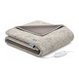 Beurer HD-75 Manta de Tacto Suave, 6 Niveles de Temperatura, Sistema de Seguridad BSS y Parada Automática, Gris