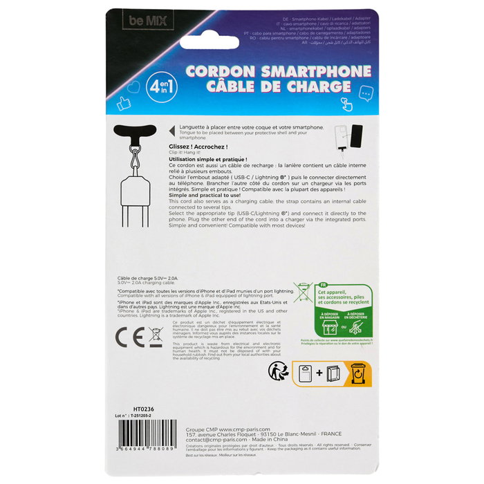 Be Mix Cordón-Cargador 4 en 1