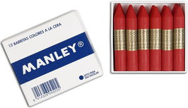 Manley Lápices Cera n.9 Rojo Escarlata Caja de 12 Unidades