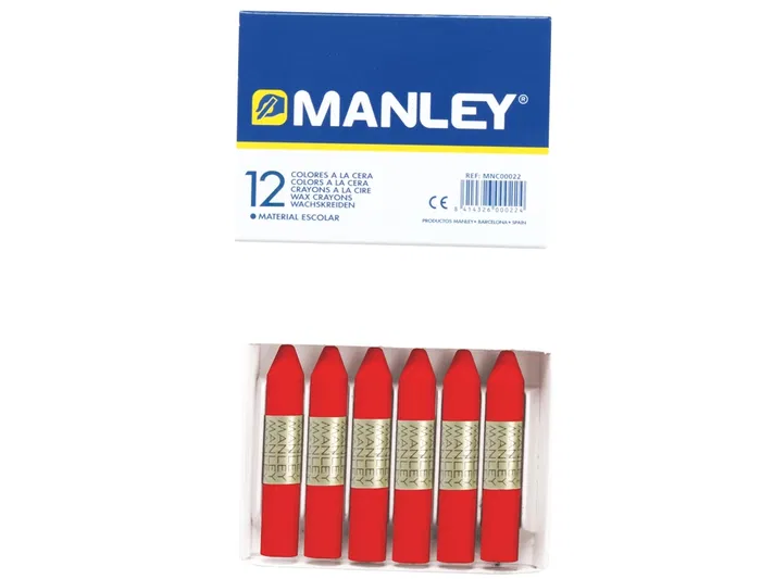 Manley Lápices Cera n.9 Rojo Escarlata Caja de 12 Unidades
