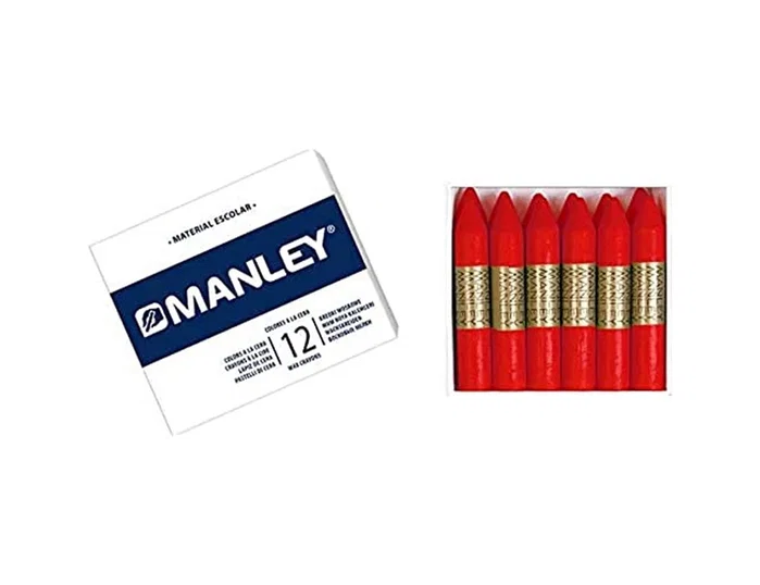 Manley Lápices de Cera Unicolor Rojo Escarlata n.9, 12 Unidades Manley Lápices de Cera Unicolor Rojo Escarlata n.9, 12 Unidades