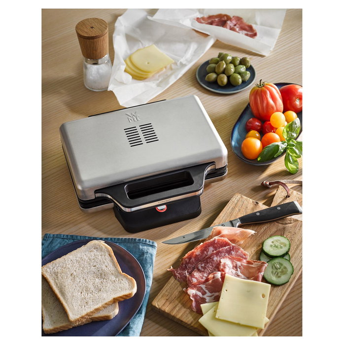 WMF Sandwichmaker Lono 0415150011 - Acero inoxidable, 2 bocadillos, 800 W, Negro y Plata WMF Sandwichmaker Lono 0415150011 - Acero inoxidable, 2 bocadillos, 800 W, Negro y Plata
