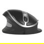 BakkerElkhuizen Oyster - Ratón Vertical Ergonómico para Oficina, Ambidiestro, Láser 1200 DPI, 5 Botones, Inclinación Ajustable, Plug and Play, USB Negro/Plata