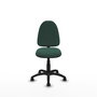Silla de oficina Aýna con mecanismo Contacto permanente básico tapizada con Tela color Verde botella. Equipada con Base poliamida negra, Sin brazos y Ruedas de parqué