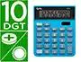 Liderpapel xf21 Calculadora de Sobremesa 10 Dígitos Solar y Pilas Color Azul 127x105x24 mm